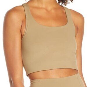 Girlfriend Collective Paloma racer back Bra top - sand tan size small